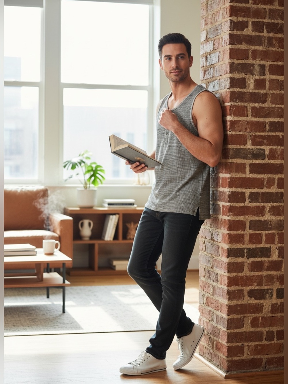 Men's Grey Tank Top - Classic Sleeveless Shirt